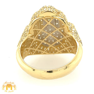 Yellow Gold and Diamond Hamsa Ring (3D)