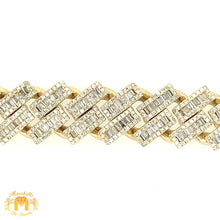 Load image into Gallery viewer, 14k Gold 12.2mm Diamond Edge Shaped Cuban Link Diamond Chain