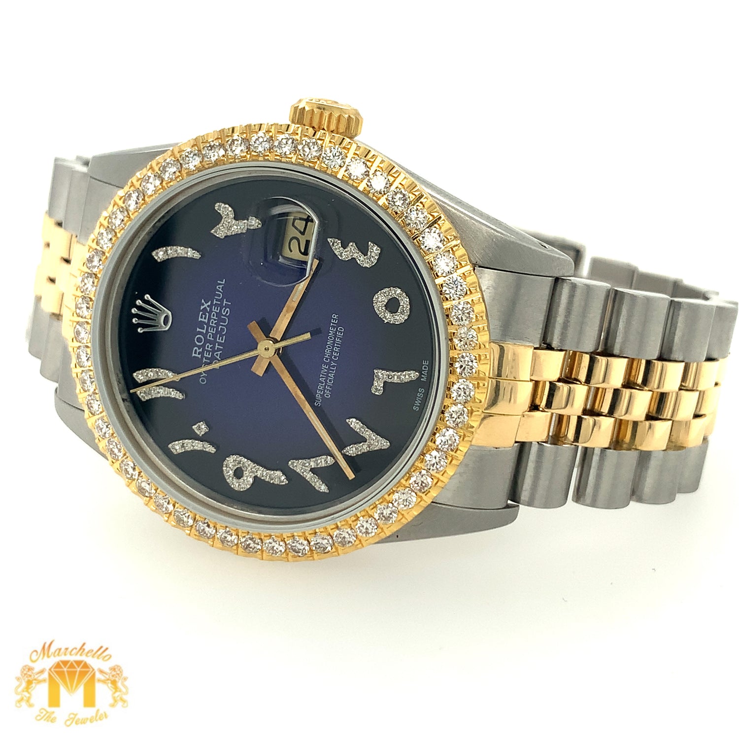 36mm Rolex Datejust Diamond Watch with Two-tone Jubilee Bracelet (quick-set, midnight dial)
