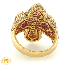 Load image into Gallery viewer, Yellow Gold and Diamond Cross Ring (3D)