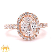 Load image into Gallery viewer, 18k Gold and Diamond Oval-shaped Engagement Ring with a Halo