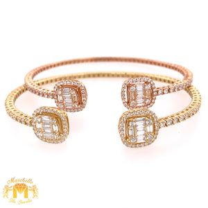 VVS/vs high clarity diamonds set in a 18k White Gold Flexible Bracelet with Baguette & Round Diamond (VVS diamonds)