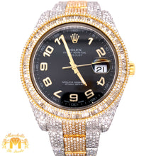 Load image into Gallery viewer, 41mm Fully Iced Out Diamond Rolex Datejust 2 Watch with Two-tone Oyster Bracelet (baguette bezel)