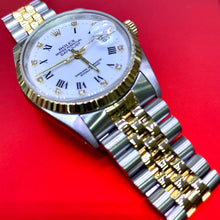 Load image into Gallery viewer, 36mm Rolex Datejust Watch with Two-tone Jubilee Bracelet (quick set, diamond hour markers)