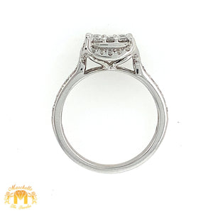 14k White Gold Ladies' Square Diamond Ring