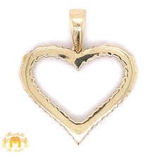 Load image into Gallery viewer, Diamond and Gold Heart Pendant with Gold Cuban Link Chain