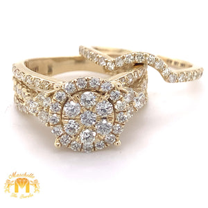 14k Gold 2-piece Bridal Set with Round Diamond(round shape)