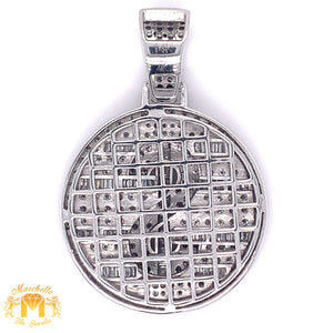 3.92ct Diamond 14k White Gold Dollar Sign Medallion and White Gold Cuban Link Chain Set