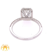 Load image into Gallery viewer, 14k White Gold Engagement Diamond Ring (1.5ct Emerald-cut solitaire center)