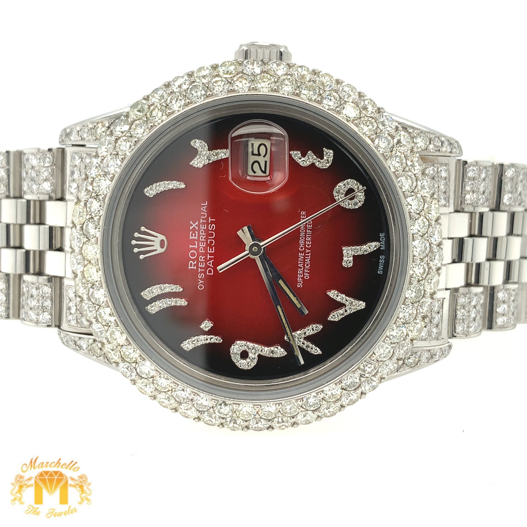 5.5ct Diamond Rolex Datejust Watch with Stainles Steel Jubilee Bracelet (quick-set, 2 row diamond bezel)