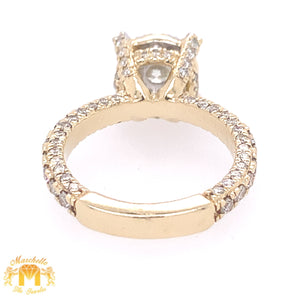 14k Gold 2-piece Bridal Set with round diamonds (high rise)