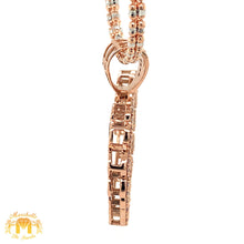 Load image into Gallery viewer, 14k Gold Heart Diamond Pendant, 10k Gold 2mm Ice Link Chain (choose your color)