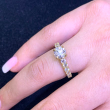 Load image into Gallery viewer, 18k Yellow Gold Engagement Diamond Ring (1.03ct solitaire center stone)
