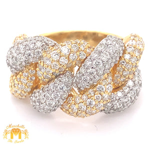 4.2ct Diamond 14k Gold Diamond Puffed XL Cuban Link Ring