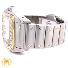 Load image into Gallery viewer, 42mm Cartier Santos de Cartier Watch with XXL Diamond Bezel (large model, custom two-tone)