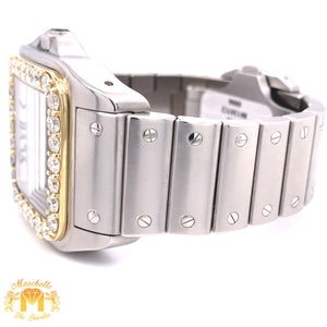 42mm Cartier Santos de Cartier Watch with XXL Diamond Bezel (large model, custom two-tone)