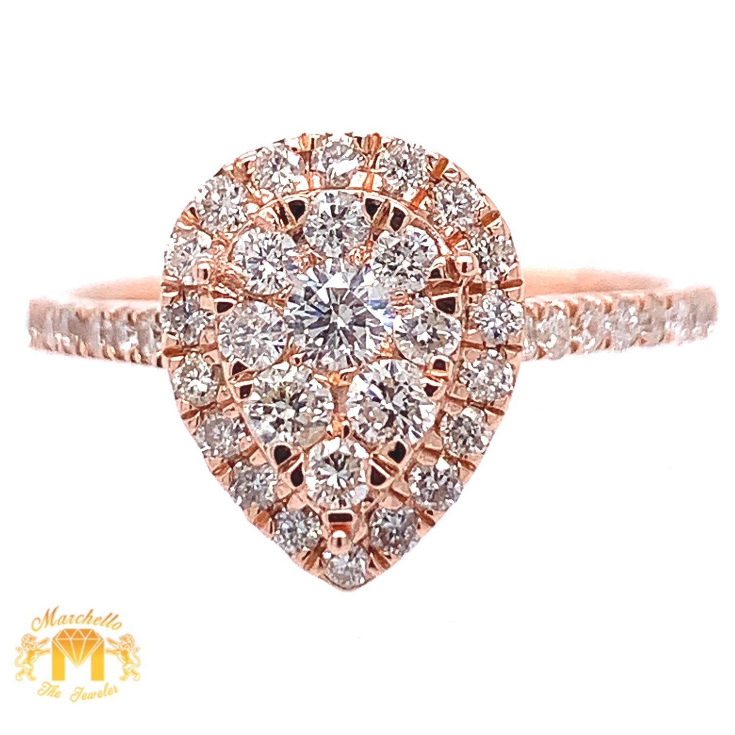 14k Gold Ladies' Pear-shaped Diamond Ring