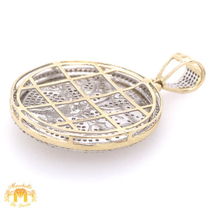 Gold and Diamond Tree of Life Pendant, 2mm Ice Link Chain