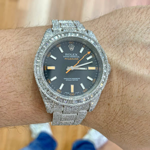 Iced Out 40mm Rolex Milgauss Diamond Watch