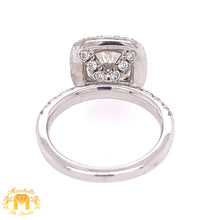 Load image into Gallery viewer, 18k White Gold Engagement Diamond Ring (2.50ct cushion-cut center, certified)