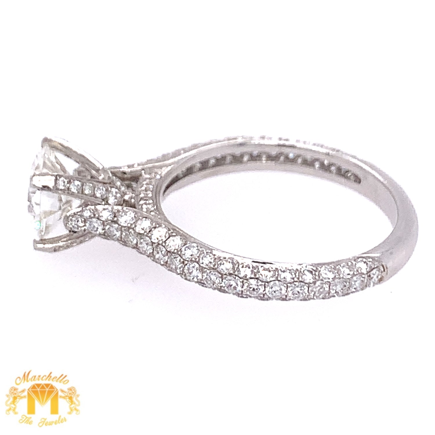 18k White Gold Engagement Diamond Ring (1.2ct Solitaire Center Stone)