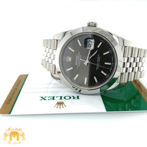 41mm Rolex Datejust 2 Watch with Stainless Steel Jubilee Bracelet (asphalt grey dial, papers)
