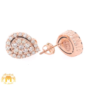 14k Gold Pear-shaped Diamond Earrings