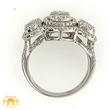 Load image into Gallery viewer, 18k White Gold Three Ovals Diamond Ring (large VVS baguettes)