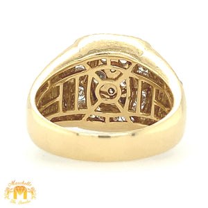 3.9ct Diamond 14k Yellow Gold Diamond Men's Ring (6 jumbo diamonds)