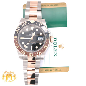 Rolex GMT Master 2 'Root Beer' Watch with Two-tone Oyster Bracelet (40 mm, papers)
