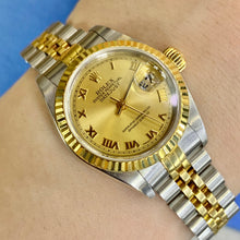 Load image into Gallery viewer, 26mm Ladies’ Rolex Datejust Watch with Two-tone Jubilee Bracelet (quick set, champagne dial)