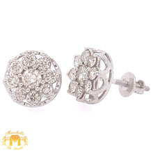 Load image into Gallery viewer, Gold and Diamond Flower Earrings (4 sizes)