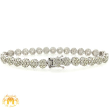 Load image into Gallery viewer, 4ct Diamond White Gold Flower Link Bracelet