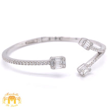 Load image into Gallery viewer, VVS/vs high clarity diamonds set in a 18k White Gold Bangle Bracelet with (fancy Baguette &amp; Round Diamond)