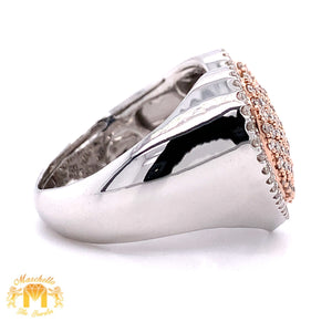 14k Two-tone Gold Big Heart Diamond Ring (unisex)