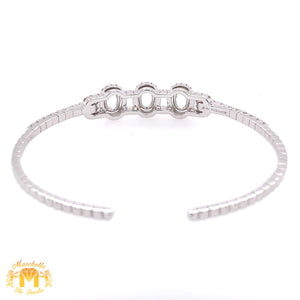 LIMITED EDITION: 3.31ct Diamond 18k White Gold Cuff Bracelet (VS diamonds, rose-cut diamonds)