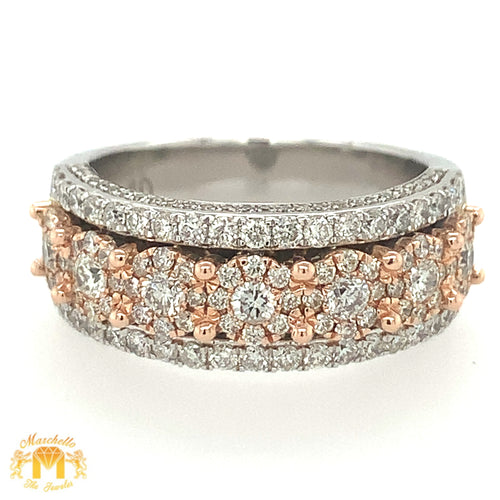 14k White and Rose Gold & Diamond Band Ring