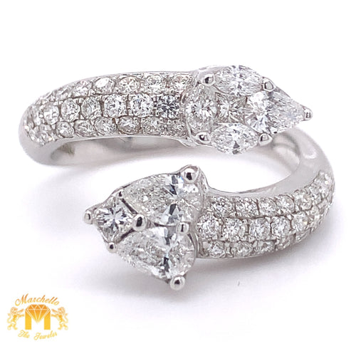 18k White Gold Marquis Heart Diamond Ring