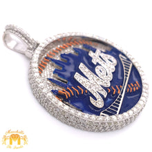Load image into Gallery viewer, 9.9ct Diamond 14k White Gold Custom Mets Pendant (Solid)