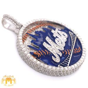 9.9ct Diamond 14k White Gold Custom Mets Pendant (Solid)