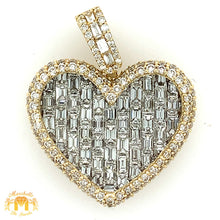Load image into Gallery viewer, 5.55ct Diamonds 14k Gold Heart Pendant (emerald-cut VS diamonds, choose gold color)