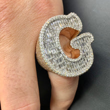 Load image into Gallery viewer, 9ct Diamond 14k Gold Custom 3D Initial Ring (solid, choose your color)