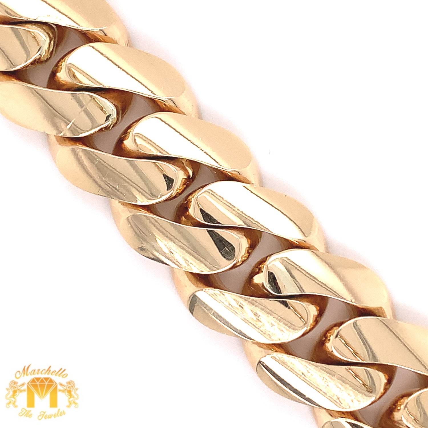20mm 14k Yellow Gold Solid Miami Cuban Bracelet VIP