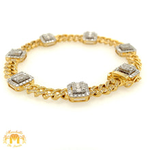 Load image into Gallery viewer, 5ct Diamond and Two-tone Gold 11mm Miami Cuban Squares Bracelet