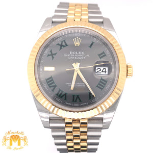 41mm Rolex Datejust 2 Watch with Two-tone Jubilee Bracelet (fluted bezel, Wimbledon dial, papers)