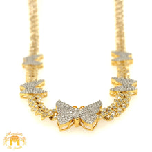 Load image into Gallery viewer, 9.5ct Diamond and Gold 5 Butterflies Cuban Link Necklace