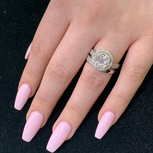 14k White Gold 2-piece Wedding Diamond Rings Set