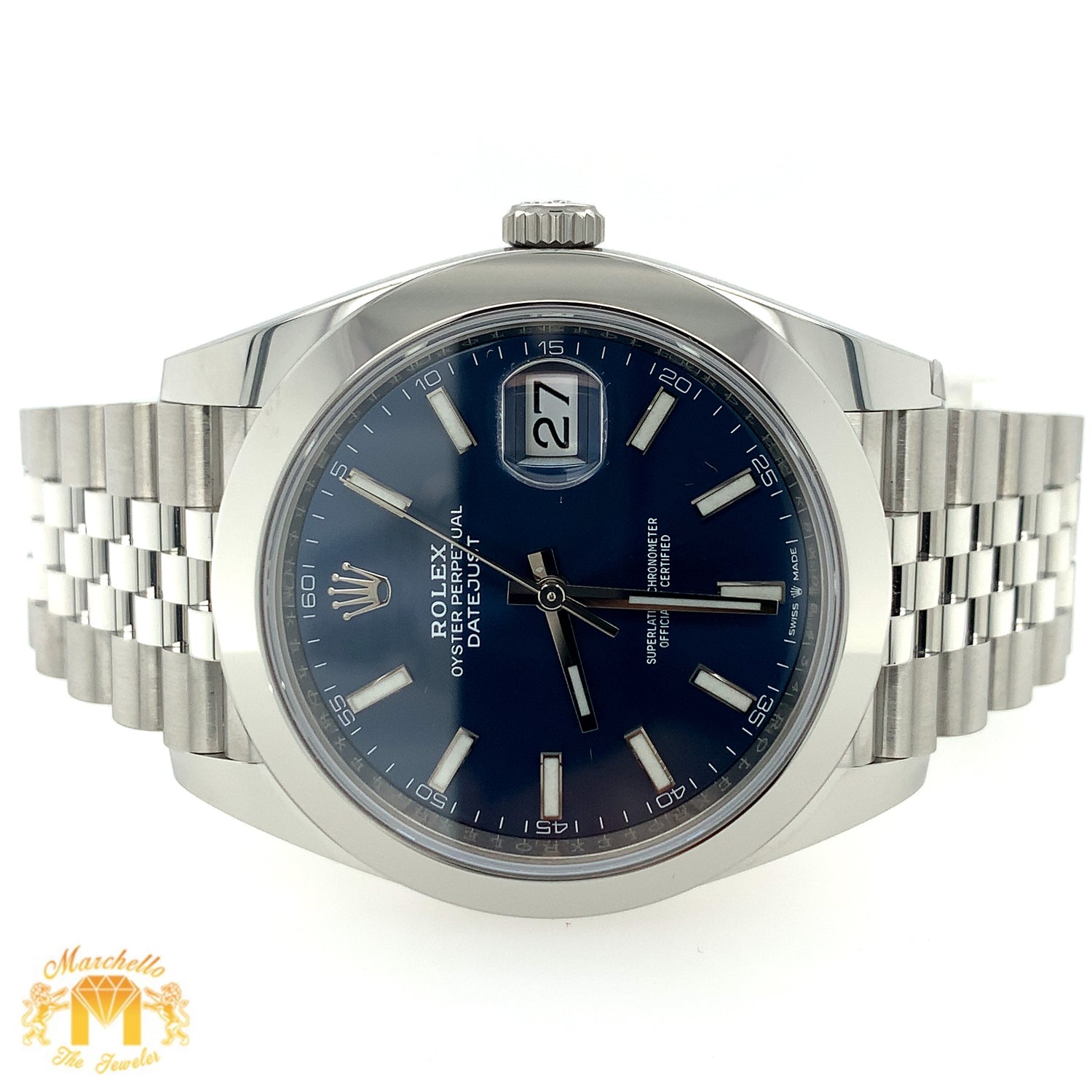 41mm Rolex Datejust 2 Watch with Stainless Steel Jubilee Bracelet (royal blue dial, papers)