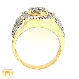 3.9ct Diamond 14k Yellow Gold Diamond Men's Ring (6 jumbo diamonds)