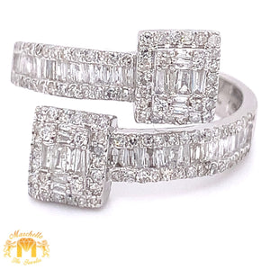 14k Gold Twin Squares Ladies' Diamond Ring